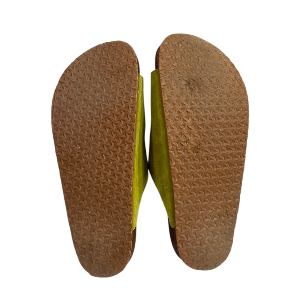 Manijero Irene Leather Suede Strappy Sandal size 10 in Olive Green - Picture 7 of 7